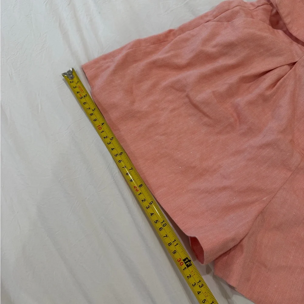 Veronica Beard Coral Linen Shorts with Belt - Picture 11 of 11